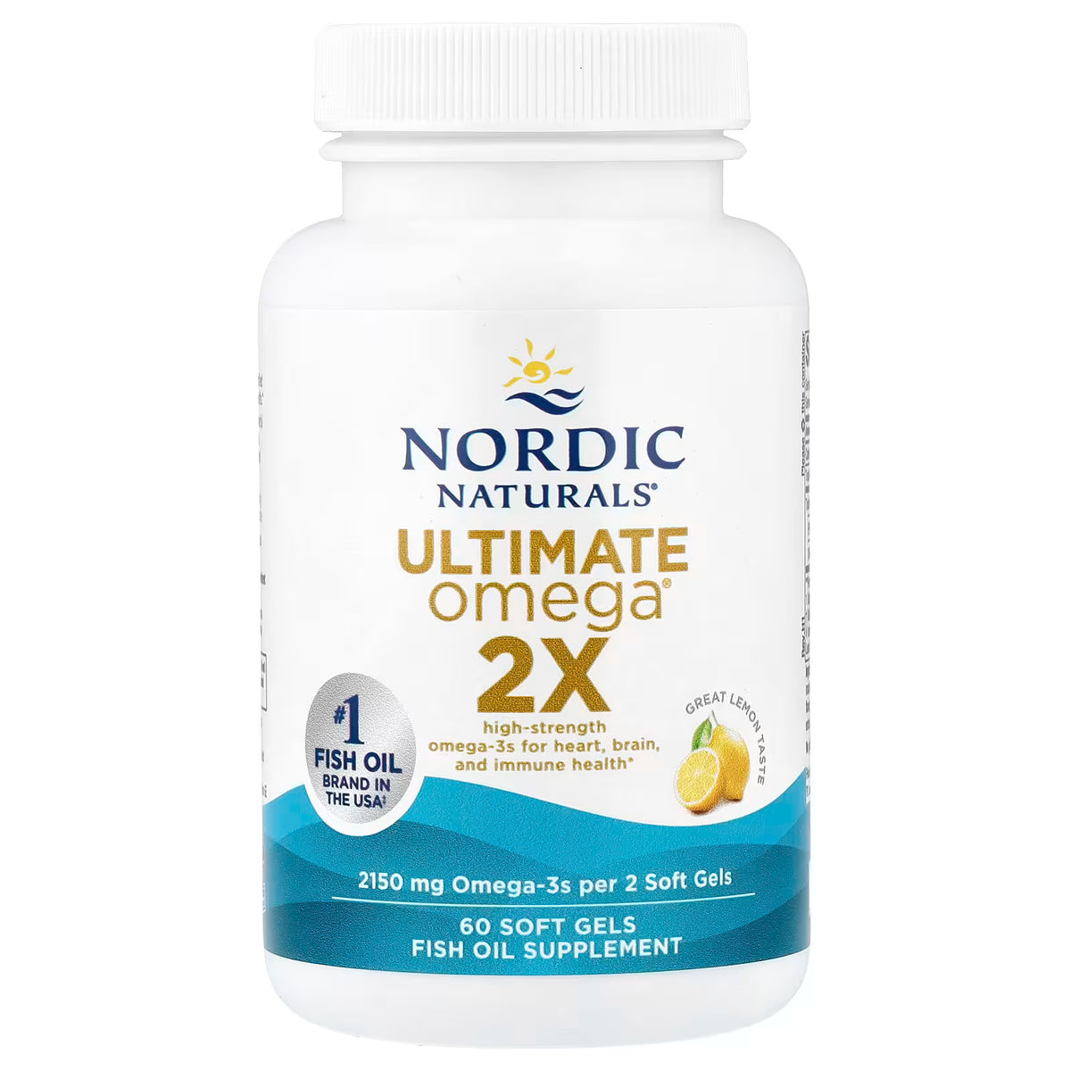 Nordic Naturals Ultimate Omega 2X Limón 1075 mg, 60 cápsulas