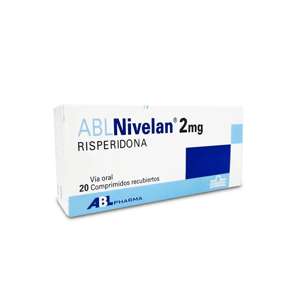 ABL Nivelan 2 mg (Risperidona) - 20 Comprimidos